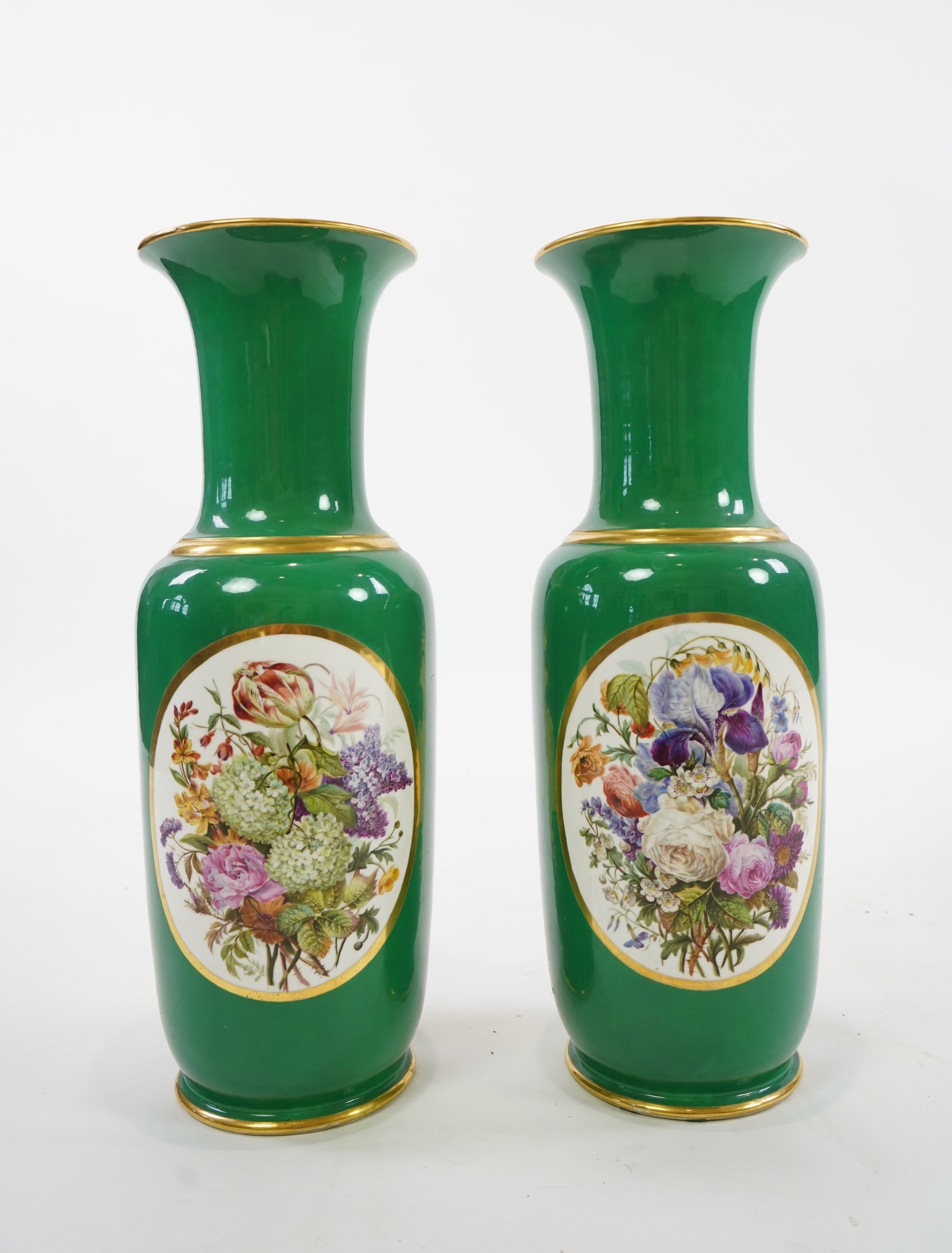 A pair of large Paris porcelain vases, late 19th century